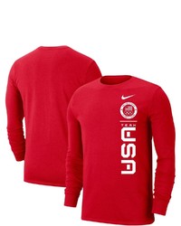 Nike Red Team Usa Long Sleeve T Shirt At Nordstrom