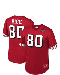 Mitchell & Ness Jerry Rice Scarlet San Francisco 49ers Retired Player Name Number Mesh Top