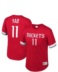 Mitchell & Ness Yao Ming Red Houston Rockets Mesh T Shirt