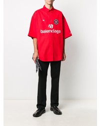 Balenciaga Soccer Print Short Sleeve Shirt