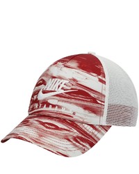 Red and White Tie-Dye Baseball Cap