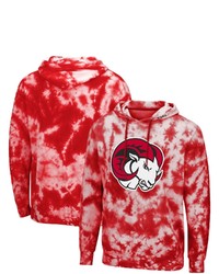Red and White Tie-Dye Hoodie