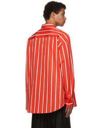 AMI Alexandre Mattiussi Red Striped Oversized Shirt