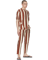 Opening Ceremony Off White Brown Jersey Striped Lounge Pants