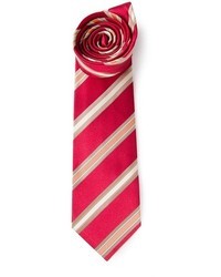Red and White Vertical Striped Tie