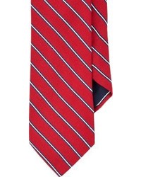 Barneys New York Diagonal Stripe Faille Neck Tie Red
