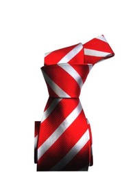 Dmitry Italian Red Striped Silk Tie