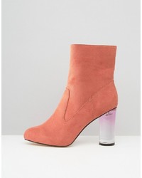 Missguided Clear Block Heel Ankle Boots