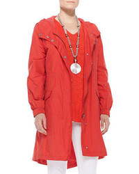 Eileen Fisher Hooded Long Anorak Jacket