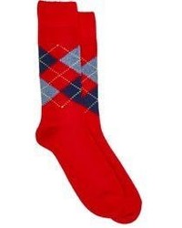 Red Argyle Socks