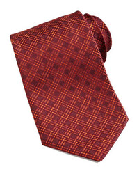 Charvet Tonal Plaid Tie Red
