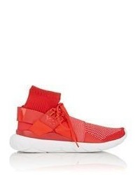 Y-3 Qasa Elle Lace Knit Sneakers Red