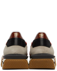 Tom Ford Red Grey James Sneakers