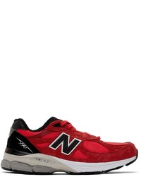 New Balance Red Made In Usa 990v3 Low Sneakers
