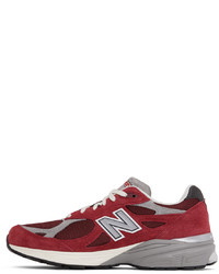New Balance Red Made In Usa 990v3 Sneakers