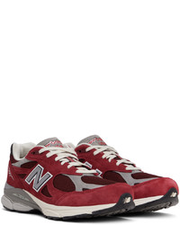 New Balance Red Made In Usa 990v3 Sneakers