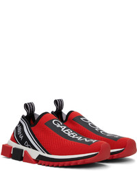 Dolce & Gabbana Red Mesh Sneakers