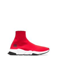 Balenciaga Red Speed Low Sneakers
