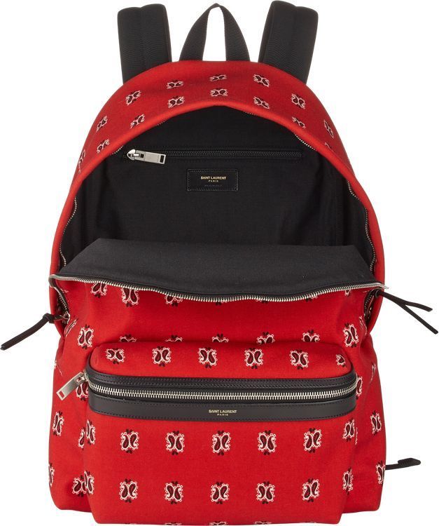 Saint Laurent Bandana Print Classic Hunting Backpack Red, $895 ...