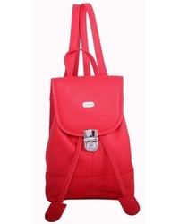 Leatherbay Crimson Red Leather Mini Backpack