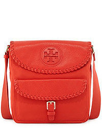 Tory Burch Marion Nylon Whipstitch Messenger Bag Red