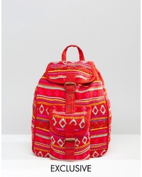 Reclaimed Vintage Tapestry Mini Backpack In Red
