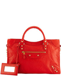 Balenciaga Giant 12 Silver City Bag Bright Red
