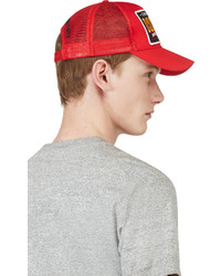 DSquared 2 Red Logo Patch Baseball Cap, $145 | SSENSE | Lookastic