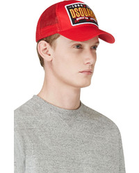 DSquared 2 Red Logo Patch Baseball Cap