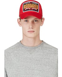 DSquared 2 Red Logo Patch Baseball Cap