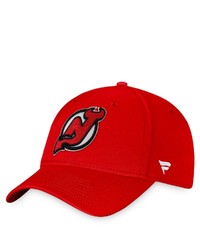 FANATICS Branded Red New Jersey Devils Core Primary Logo Flex Hat