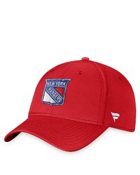 FANATICS Branded Red New York Rangers Core Primary Logo Flex Hat