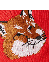 MAISON KITSUNÉ Maison Kitsun Embroidered Cotton Blend Twill Baseball Cap