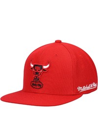 Mitchell & Ness Red Chicago Bulls English Dropback Snapback Hat At Nordstrom