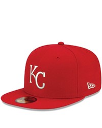 New Era Red Kansas City Royals Logo White 59fifty Fitted Hat At Nordstrom