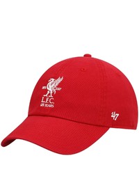 '47 Red Liverpool Clean Up Arched Embroidery Logo Adjustable Hat