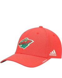 adidas Red Minnesota Wild Locker Room Coach Flex Hat