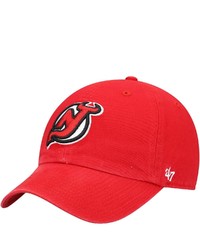 '47 Red New Jersey Devils Clean Up Logo Adjustable Hat At Nordstrom
