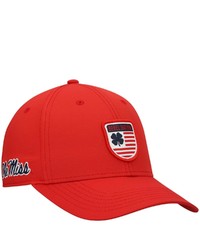 Black Clover Red Ole Miss Rebels Nation Shield Snapback Hat