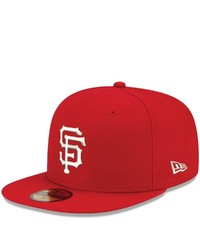 New Era Red San Francisco Giants Logo White 59fifty Fitted Hat At Nordstrom