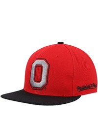 Mitchell & Ness Scarletblack Ohio State Buckeyes Dropback Snapback Hat
