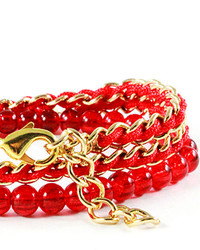 Domo Beads 5050 Chain Wrap Bracelet Red Crackle