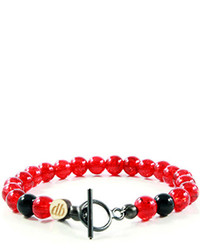 Domo Beads Clasp Red Crackle Bracelet