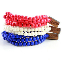 Domo Beads Red White Blue Wrap Bracelet Bundle