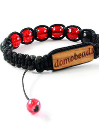 Domo Beads Retractable Bracelet Red Crackle