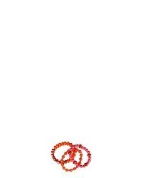 Multiple Strand Bracelet With Glass Beads Orangeredpink