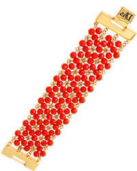 Diane von Furstenberg Paloma Beach Honey Coral Bead And Goldtone Bracelet