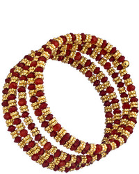 Blu Bijoux Red Beaded Spiral Bracelet