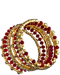 Blu Bijoux Red Spiral Beaded Princess Bracelet