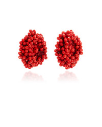Bibi Marini Red Beaded Blossom Earrings